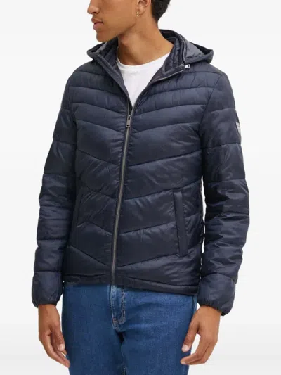 Guess Usa Hooded Zip Jacket In Blue