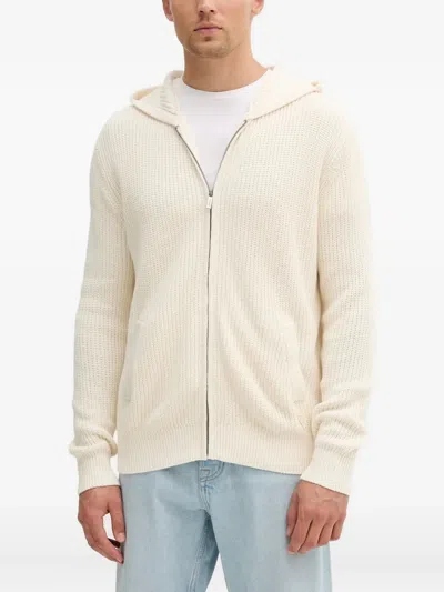 Guess Usa Hooded Zip-up Cardigan In Neutral