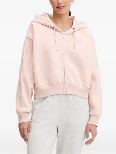 Guess Usa Hooded Zip-up Top In Pink