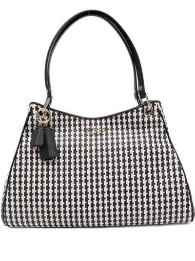 Guess Usa Houndstooth Tote Bag In Black