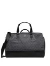 Guess Usa Ibiza Monogram-pattern Holdall In Gray