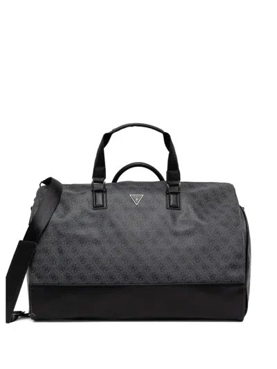 Guess Usa Ibiza Monogram-pattern Holdall In Gray