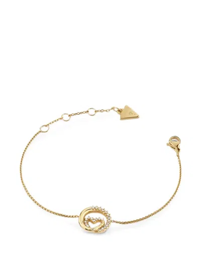 Guess Usa Iconique Wrapped Heart Bracelet In Gold