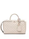 Guess Usa Idra Quilted Charm Tote Bag In Neutral