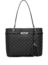Guess Usa Idra Quilted Heart-charm Tote Bag In Black