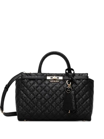 Guess Usa Idra Quilted Tote Bag In Black