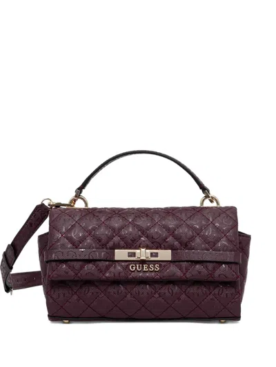 Guess Usa Idra Quilted Tote Bag In Purple