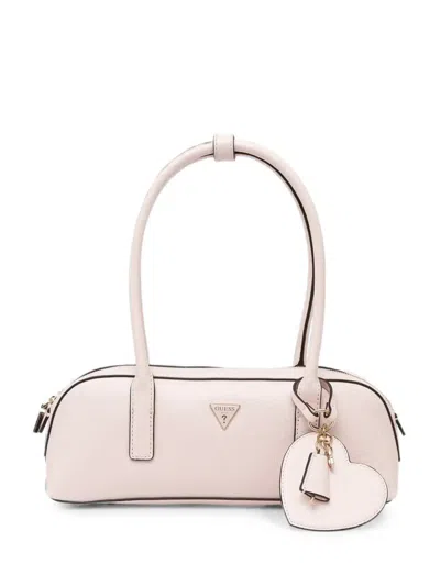 Guess Usa Isobel Logo-plaque Heart-charm Tote Bag In Pink