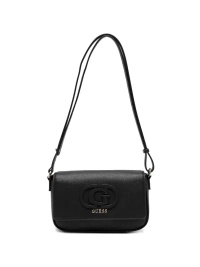 Guess Usa Isola Embossed Logo Shoulder Bag In Black