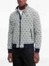 Guess Usa Jacquard 4g Patterned Zip Jacket In Gray
