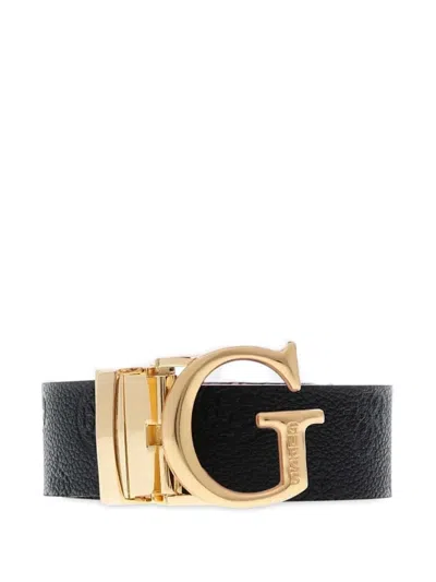 Guess Usa James 4g Logo-buckle Reversible Belt In Purple
