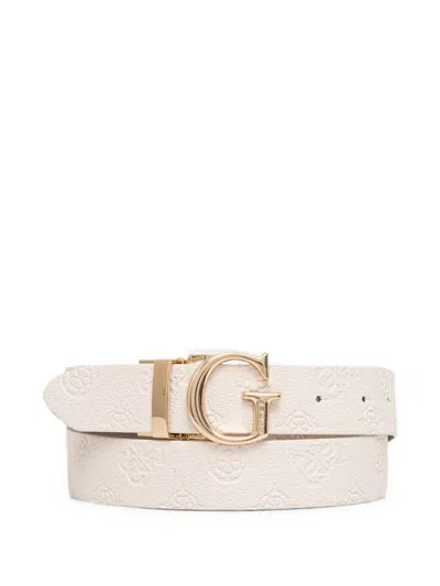 Guess Usa James 4g-logo Belt In Neutral