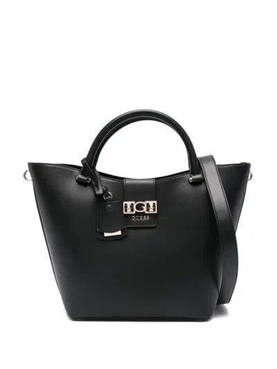 Guess Usa Jane Logo-charm Tote Bag In Black