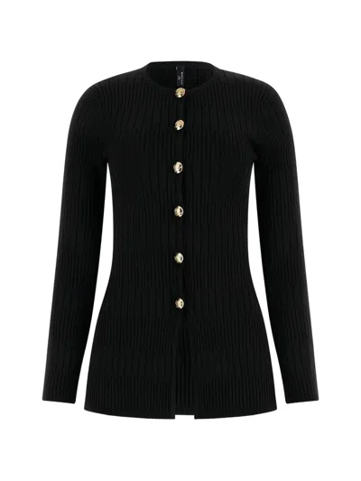 Guess Usa Janet Marciano Ribbed Sweater In Black