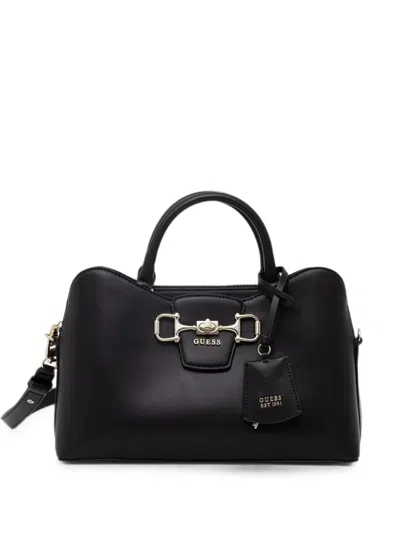Guess Usa Janie Horsebit-detail Leather Tote Bag In Black
