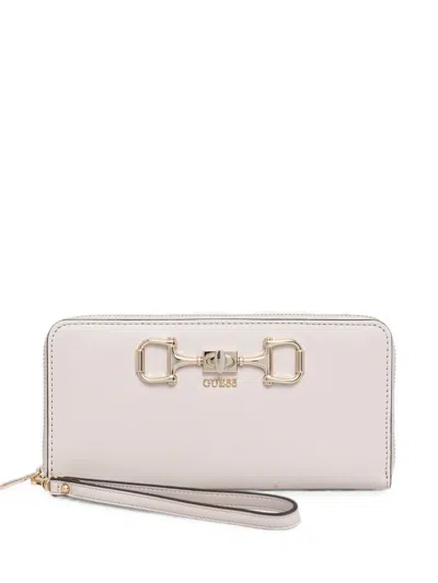 Guess Usa Janie Logo-plaque Wallet In Pink