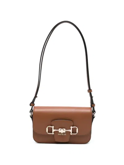 Guess Usa Janie Metal Detail Shoulder Bag In Brown