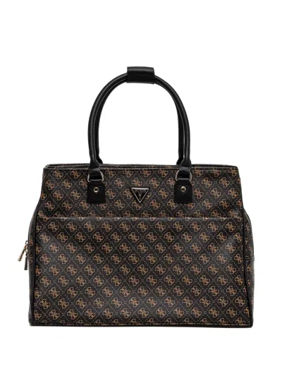 Guess Usa Logo Print Tote Bag In Brown