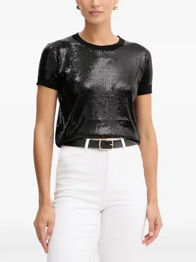Guess Usa Juniper Sequin-embellishment T-shirt In Black
