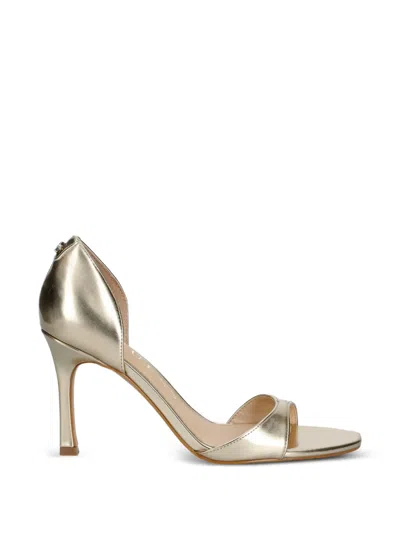 Guess Usa Kalico Laminated Sandals In Gold