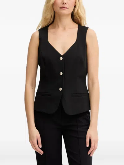 Guess Usa Kamizelka Button-fastening Waistcoat In Black
