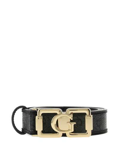 Guess Usa Karnilla 4g Logo-buckle Belt In Black