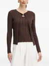 Guess Usa Kathleen Ribbed Sweater Set In Brown