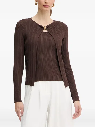 Guess Usa Kathleen Ribbed Sweater Set In Brown