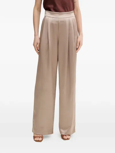 Guess Usa Katie Pleated Trousers In Brown