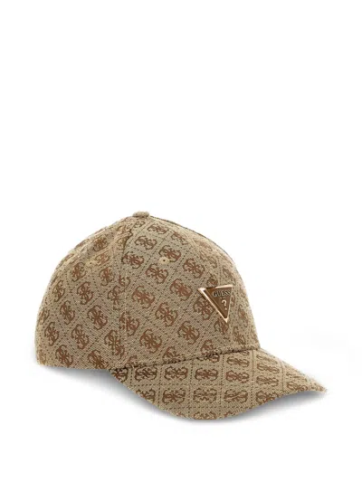 Guess Usa Katya Monogram-pattern Baseball Cap In Brown
