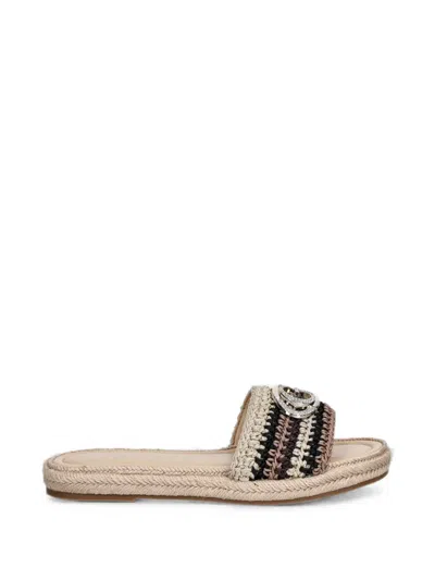 Guess Usa Kaylis Logo-plaque Woven Sandals In Multi