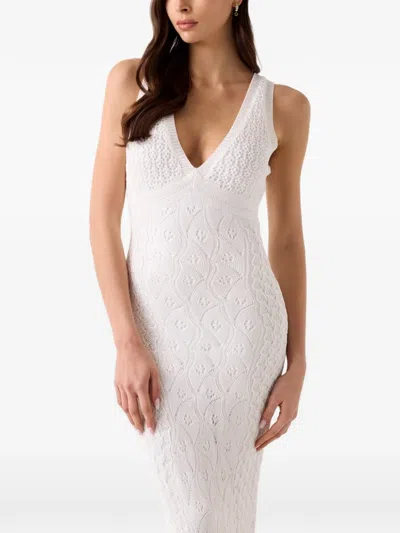 Guess Usa Knitted Long Dress In Animal Print