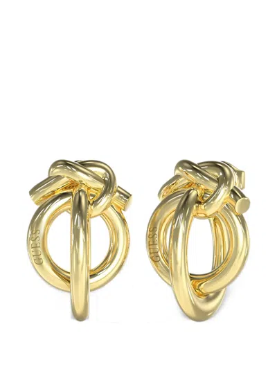Guess Usa Knot Maxi Stud Earrings In Gold