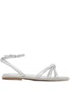Guess Usa Knotted Embellished Sandals In Gray