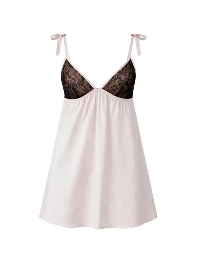 Guess Usa Lace Adjustable Nightdress Set In Pink