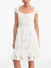 Guess Usa Lace-insert Button-front Mini Dress In White