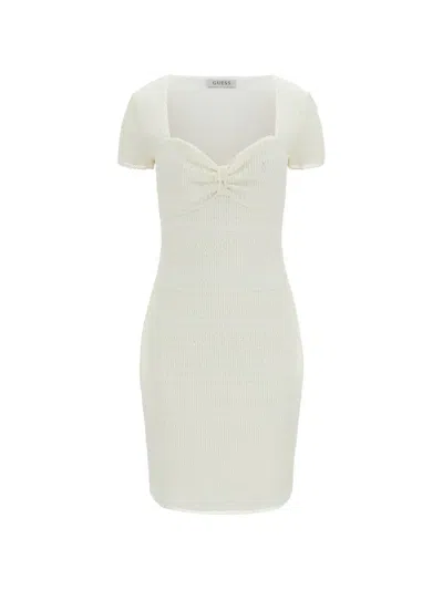 Guess Usa Lace Mini Dress In White