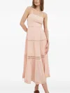 Guess Usa Lace-trim Tie Dress In Pink