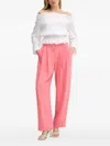 Guess Usa Lace-trimmed Smocked Top In White