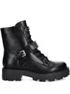 Guess Usa Lace-up Biker Boots In Black