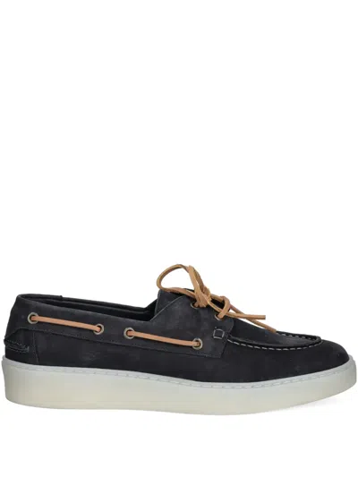 Guess Usa Lace-up Boat Shoes In Blue