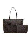 Guess Usa Large Monogram-pattern Tote Bag In Brown