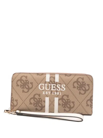 Guess Usa Laurel 4g Zip-around Wallet In Brown