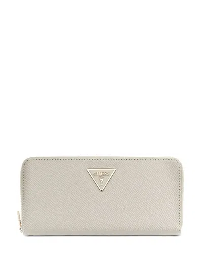 Guess Usa Laurel Maxi Triangle-logo Wallet In Neutral