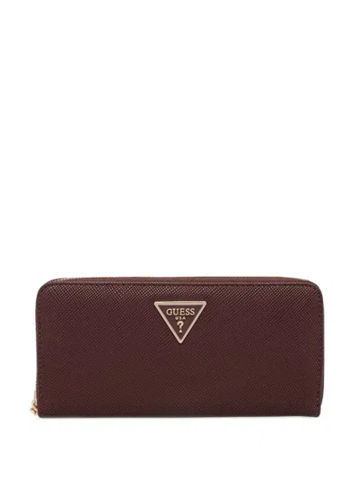 Guess Usa Laurel Maxi Wallet In Brown