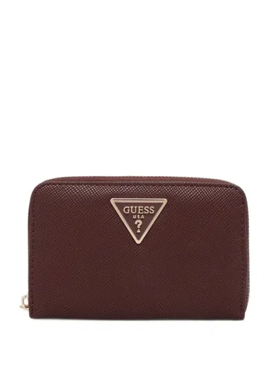 Guess Usa Laurel Saffiano Wallet In Brown