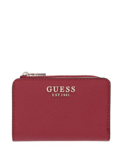 Guess Usa Laurel Saffiano Wallet In Red