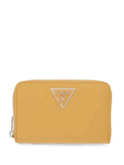 Guess Usa Laurel Triangle-logo Wallet In Yellow