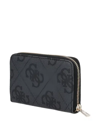 Guess Usa Laurel Zip Wallet In Black