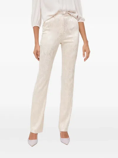 Guess Usa Leaf Pattern Trousers In White